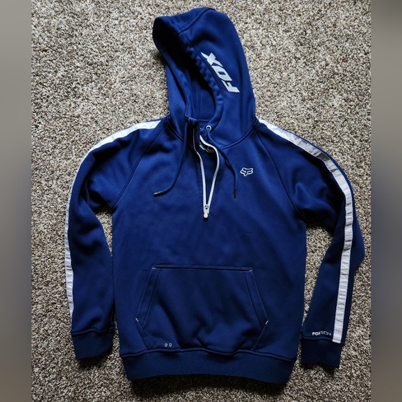 Fox Other - Fox Racing Foxtech Pullover Mens Size Medium Blue Fleece Quarter Zip Hoodie